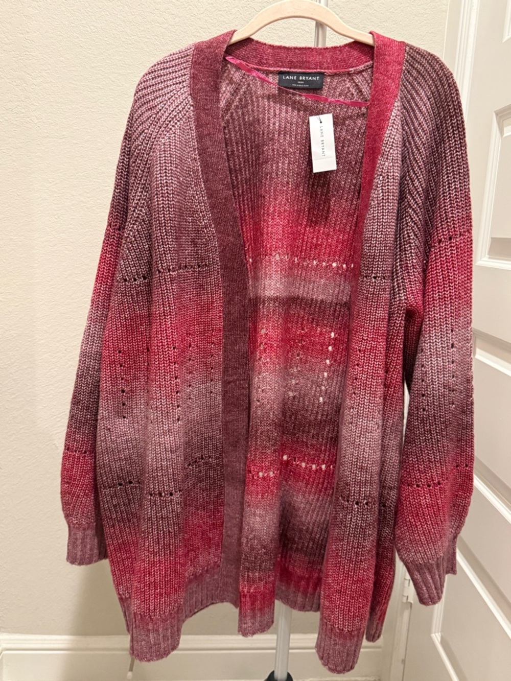 Lane Bryant Pink Ombre Open-Front Cardigan